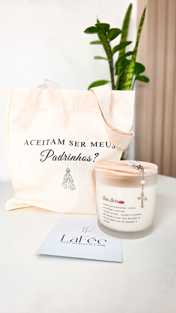 Kit Padrinhos com ecobag e vela — LaFée